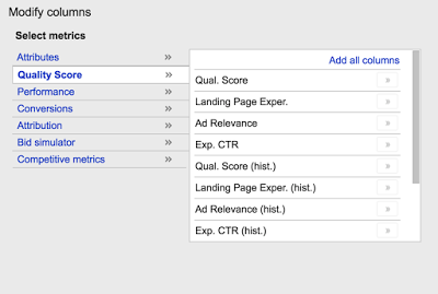 Historical Quality Score in Adwords