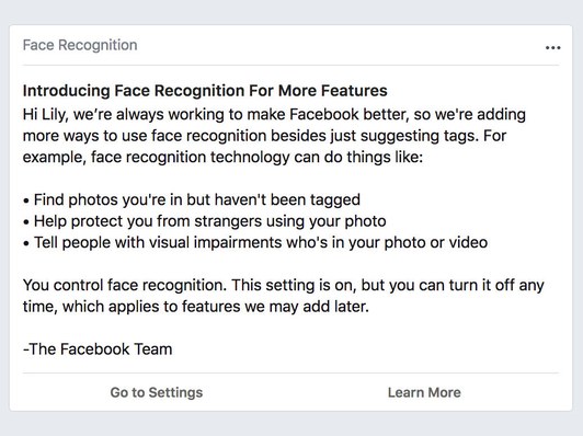 Face Recognition Announcement